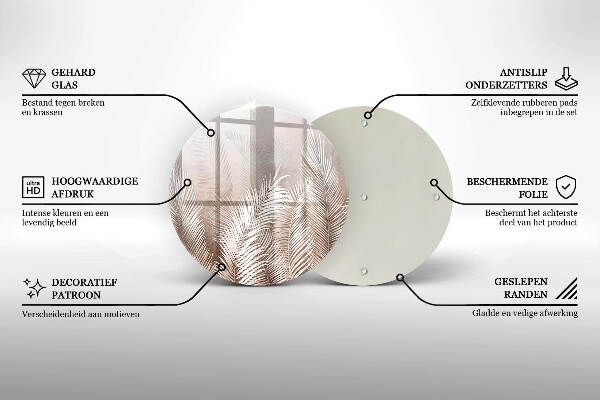 Sottobicchiere in vetro per candele tombali con motivo vegetale in stile boho