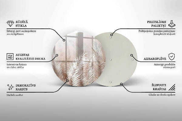 Sottobicchiere in vetro per candele tombali con motivo vegetale in stile boho