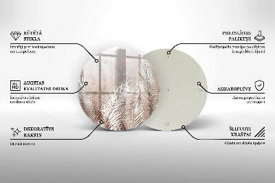 Sottobicchiere in vetro per candele tombali con motivo vegetale in stile boho