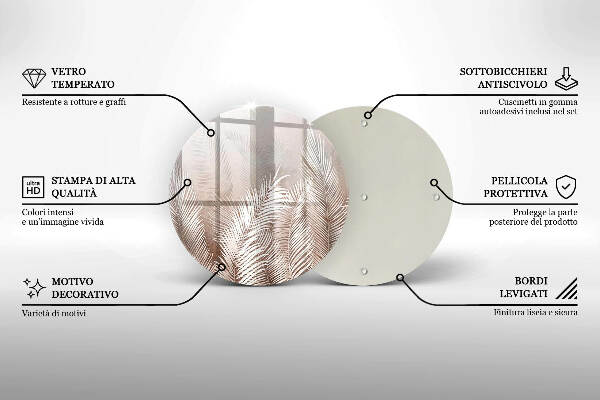 Sottobicchiere in vetro per candele tombali con motivo vegetale in stile boho