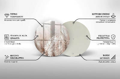 Sottobicchiere in vetro per candele tombali con motivo vegetale in stile boho