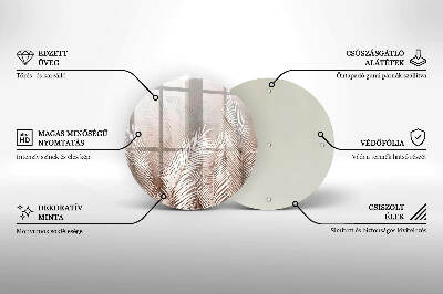 Sottobicchiere in vetro per candele tombali con motivo vegetale in stile boho