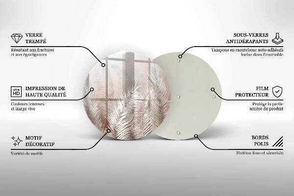Sottobicchiere in vetro per candele tombali con motivo vegetale in stile boho