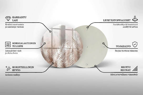 Sottobicchiere in vetro per candele tombali con motivo vegetale in stile boho