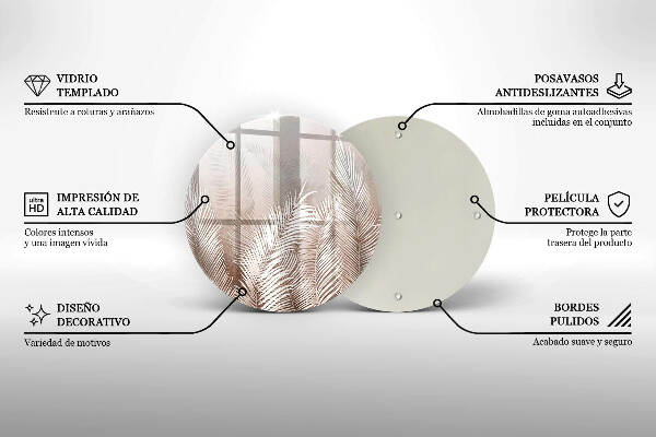 Sottobicchiere in vetro per candele tombali con motivo vegetale in stile boho