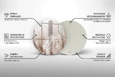 Sottobicchiere in vetro per candele tombali con motivo vegetale in stile boho
