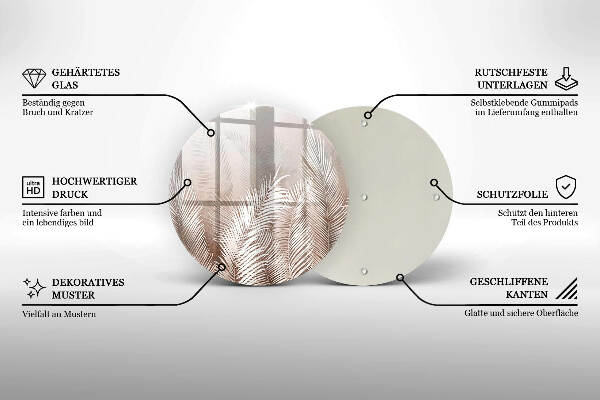 Sottobicchiere in vetro per candele tombali con motivo vegetale in stile boho