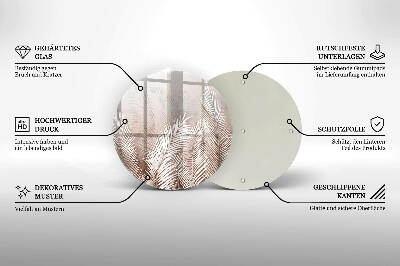 Sottobicchiere in vetro per candele tombali con motivo vegetale in stile boho