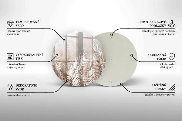 Sottobicchiere in vetro per candele tombali con motivo vegetale in stile boho