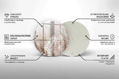 Sottobicchiere in vetro per candele tombali con motivo vegetale in stile boho