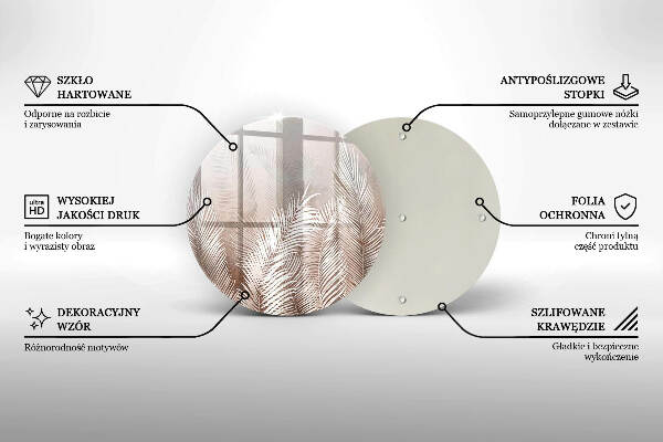 Sottobicchiere in vetro per candele tombali con motivo vegetale in stile boho