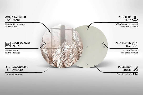 Sottobicchiere in vetro per candele tombali con motivo vegetale in stile boho