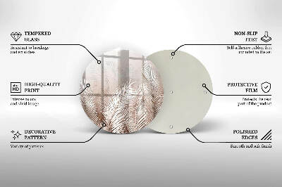 Sottobicchiere in vetro per candele tombali con motivo vegetale in stile boho