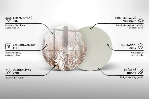 Sottobicchiere in vetro per candele tombali con motivo vegetale in stile boho