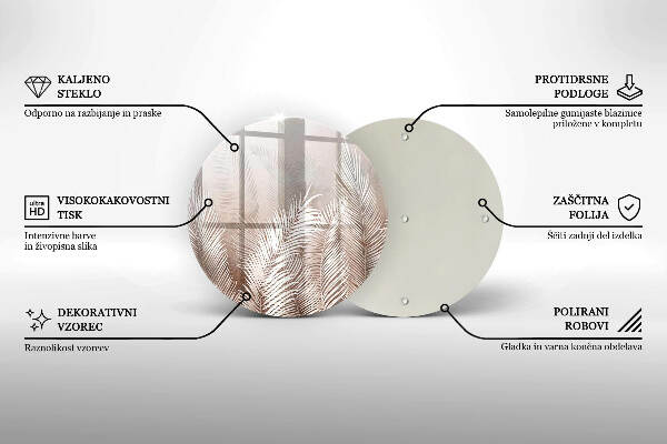 Sottobicchiere in vetro per candele tombali con motivo vegetale in stile boho