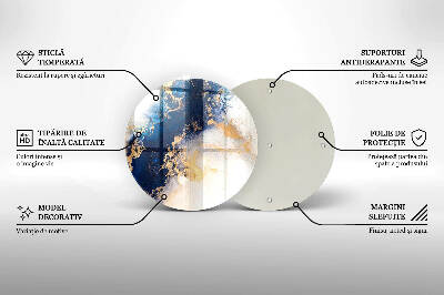 Piatto in vetro per candele con motivo astratto blu