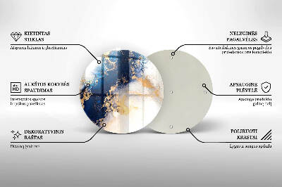Piatto in vetro per candele con motivo astratto blu