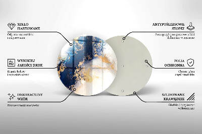 Piatto in vetro per candele con motivo astratto blu