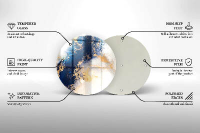 Piatto in vetro per candele con motivo astratto blu
