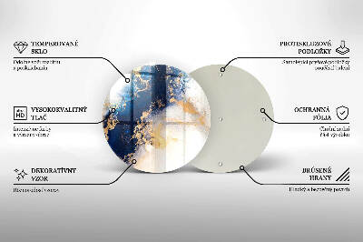 Piatto in vetro per candele con motivo astratto blu