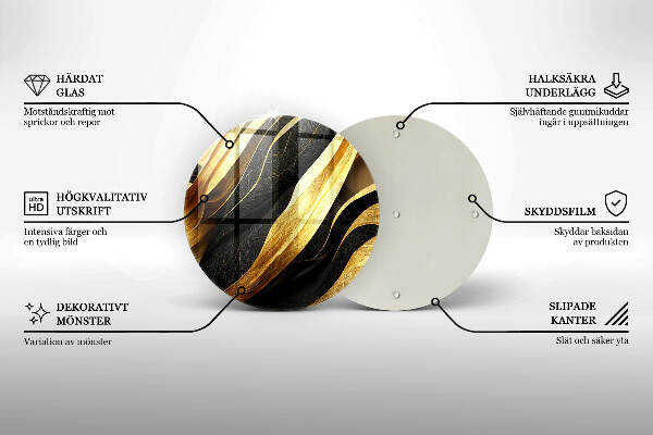 Piatto in vetro per candele con motivo astratto elegante