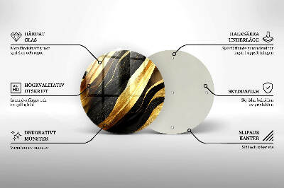 Piatto in vetro per candele con motivo astratto elegante