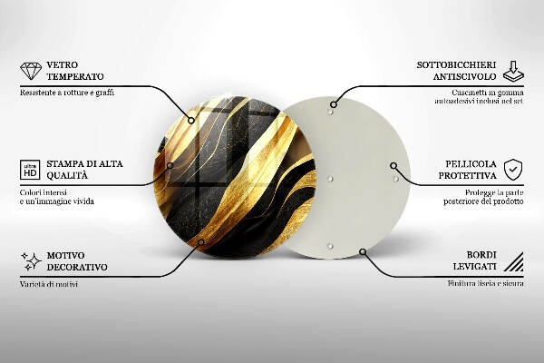 Piatto in vetro per candele con motivo astratto elegante