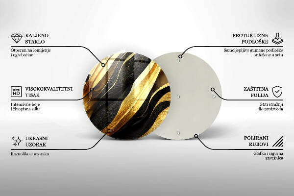 Piatto in vetro per candele con motivo astratto elegante