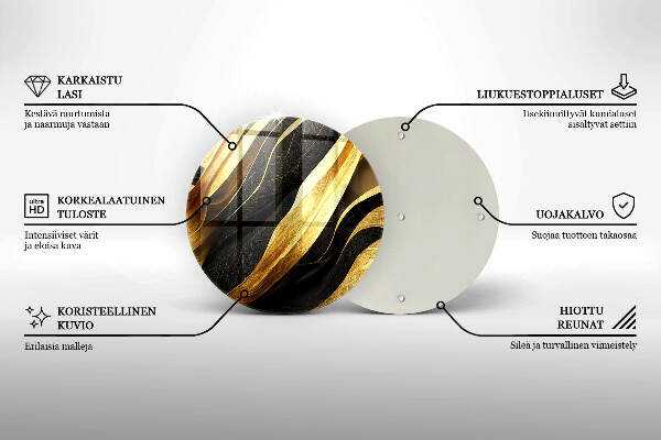 Piatto in vetro per candele con motivo astratto elegante