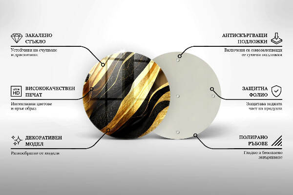 Piatto in vetro per candele con motivo astratto elegante