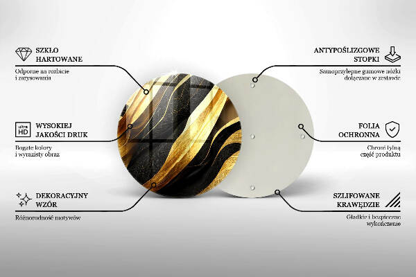 Piatto in vetro per candele con motivo astratto elegante