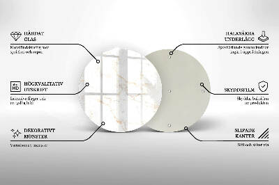 Sottobicchiere in vetro per candele tombali con motivo in marmo elegante