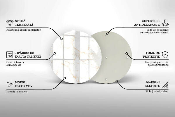 Sottobicchiere in vetro per candele tombali con motivo in marmo elegante