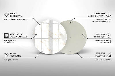 Sottobicchiere in vetro per candele tombali con motivo in marmo elegante