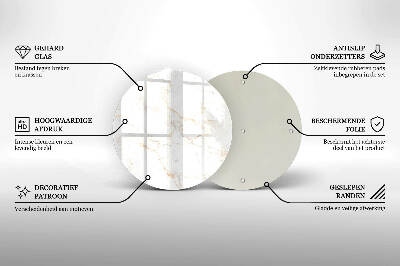 Sottobicchiere in vetro per candele tombali con motivo in marmo elegante