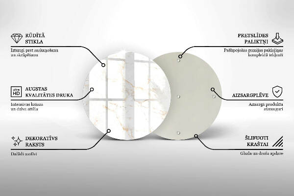Sottobicchiere in vetro per candele tombali con motivo in marmo elegante