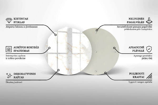 Sottobicchiere in vetro per candele tombali con motivo in marmo elegante