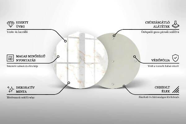 Sottobicchiere in vetro per candele tombali con motivo in marmo elegante