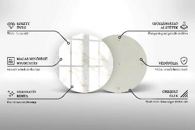 Sottobicchiere in vetro per candele tombali con motivo in marmo elegante