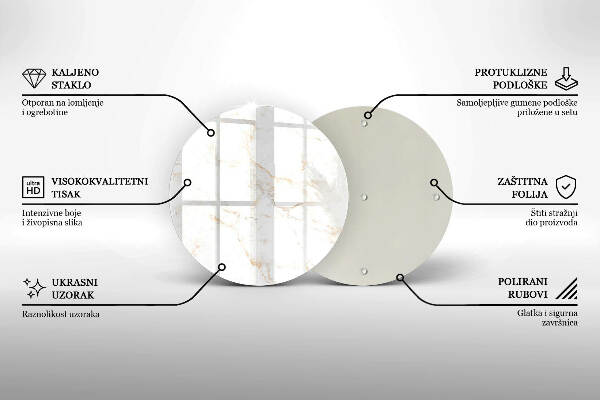 Sottobicchiere in vetro per candele tombali con motivo in marmo elegante