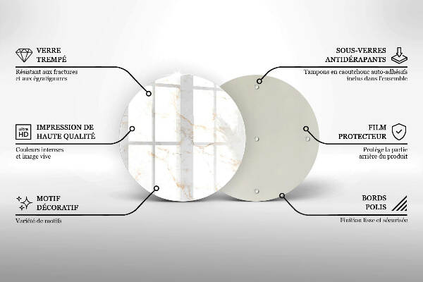 Sottobicchiere in vetro per candele tombali con motivo in marmo elegante