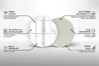 Sottobicchiere in vetro per candele tombali con motivo in marmo elegante