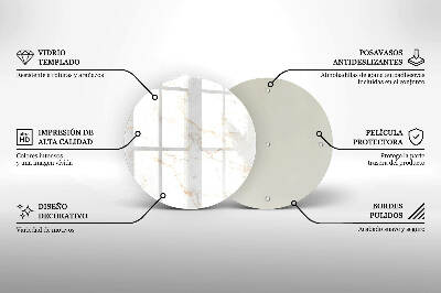 Sottobicchiere in vetro per candele tombali con motivo in marmo elegante