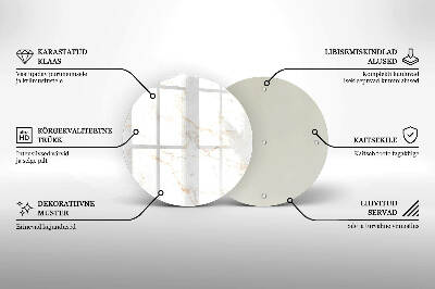 Sottobicchiere in vetro per candele tombali con motivo in marmo elegante