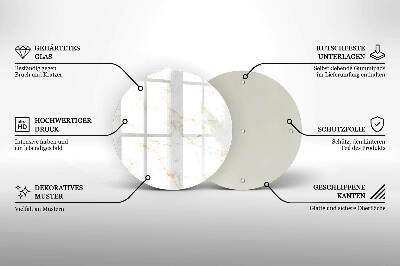 Sottobicchiere in vetro per candele tombali con motivo in marmo elegante