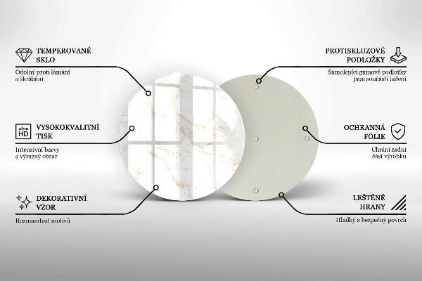 Sottobicchiere in vetro per candele tombali con motivo in marmo elegante