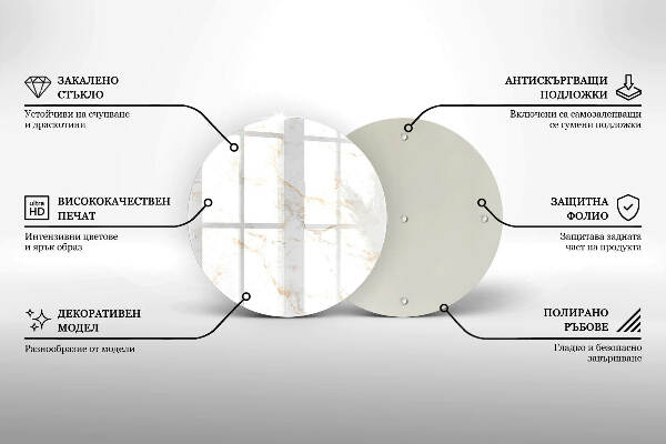 Sottobicchiere in vetro per candele tombali con motivo in marmo elegante
