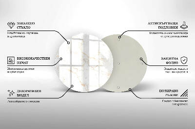Sottobicchiere in vetro per candele tombali con motivo in marmo elegante