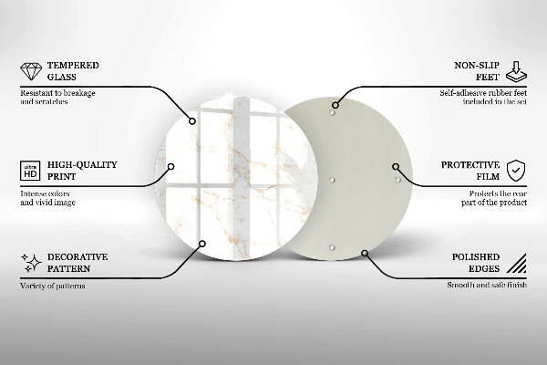 Sottobicchiere in vetro per candele tombali con motivo in marmo elegante