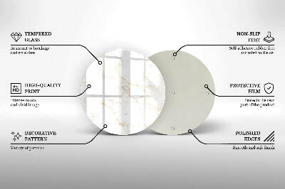 Sottobicchiere in vetro per candele tombali con motivo in marmo elegante